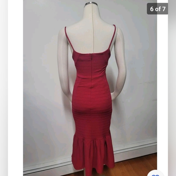 Anthropologie  Square Neck Slim Midi Dress Size Xs - Picture 6 of 7